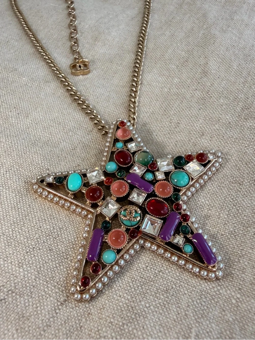 ⭐️Chanel Multicolor Star Pendant Necklace 🦄